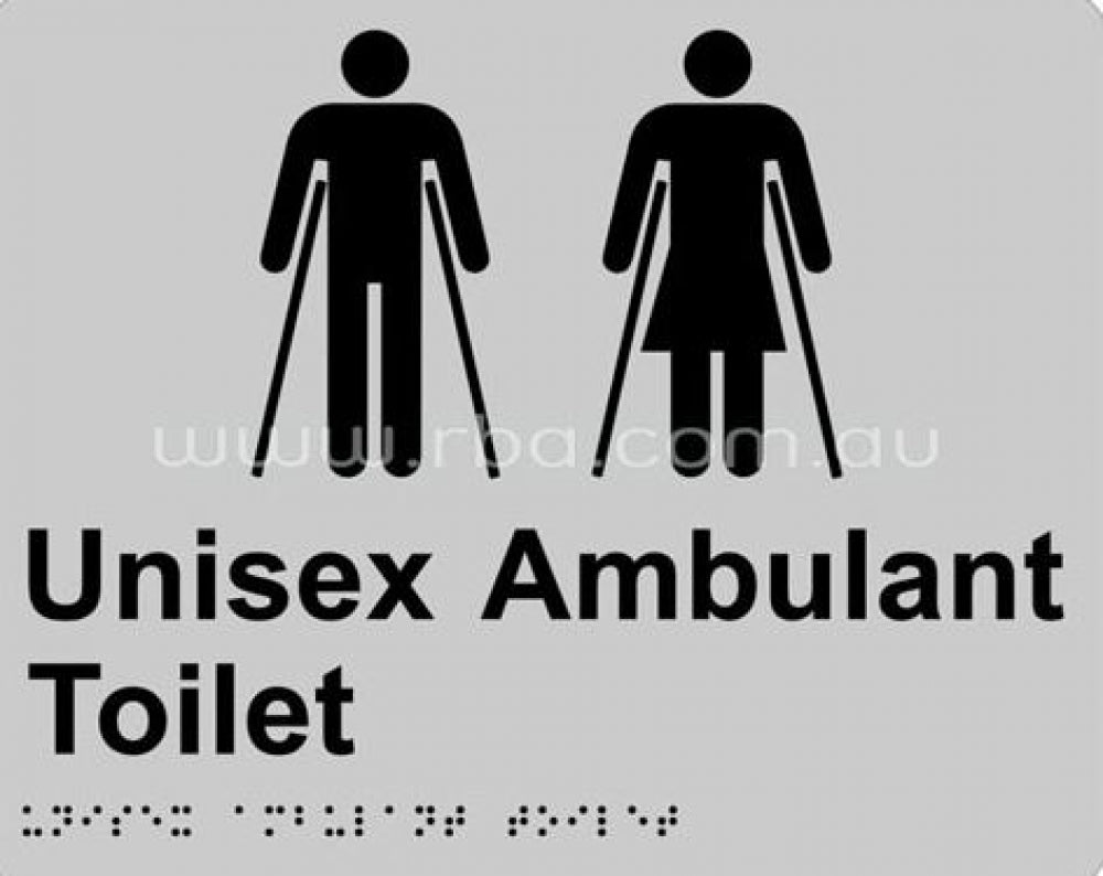 RBA Stainless Braille Sign RBA4330 Unisex Ambulant Toilet