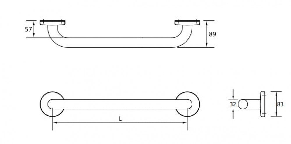 RBA RBA4008 Grab Rail Straight