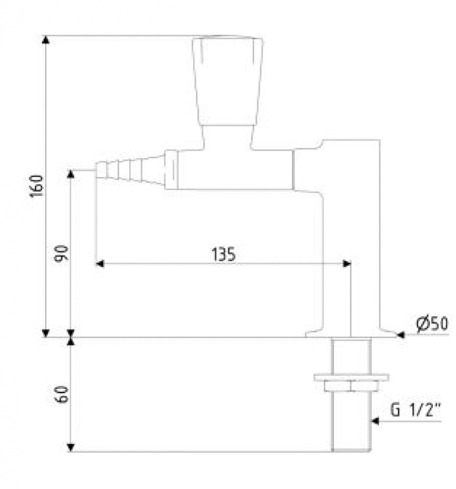 Gentec Duralab Hob Mounted Laboratory Tap with Fixed Tube Nozzle