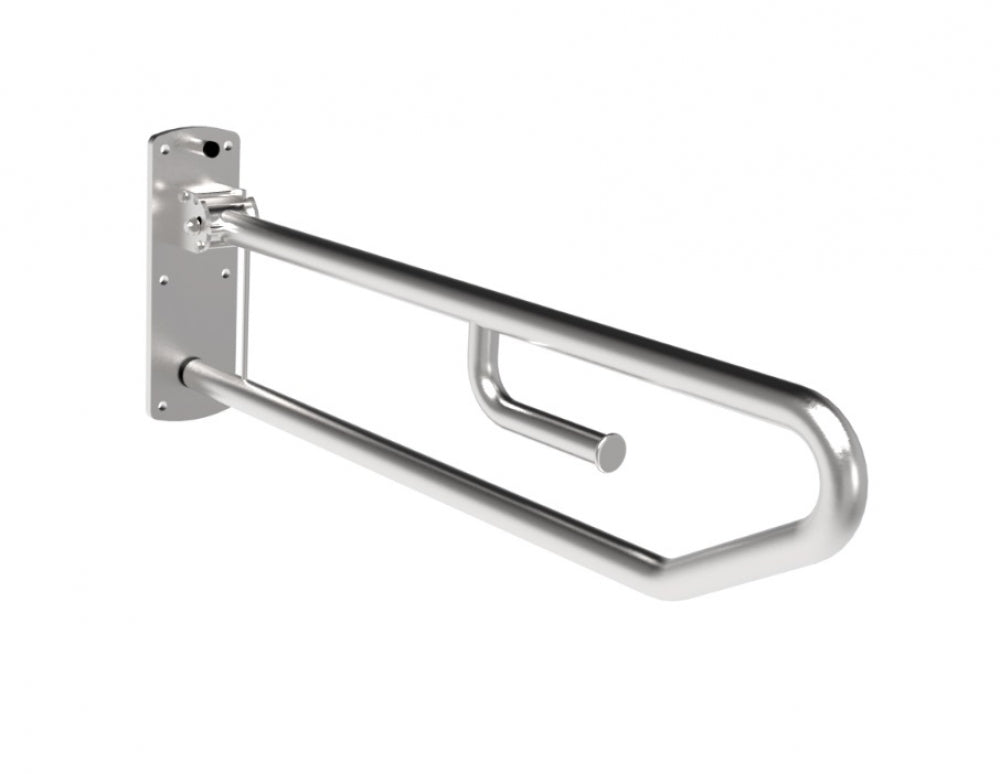 Bradley 832-102 Changing Places Locking Drop Down Grab Rail with Toilet Roll Holder