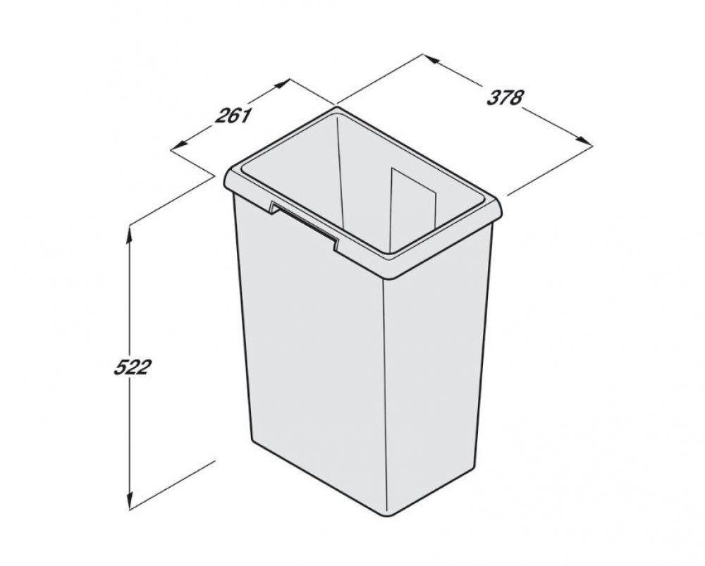 Hafele Hailo Euro Cargo Replacement Pail for ST45 ST60
