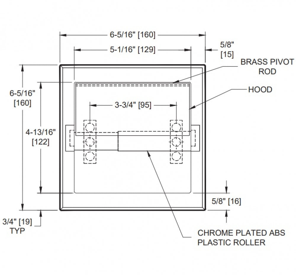 JD MACDONALD 10-7402 Single Toilet Roll Holder with Hood