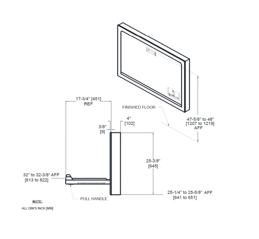 JD MACDONALD 10-9013 Baby Change Table Horizontal
