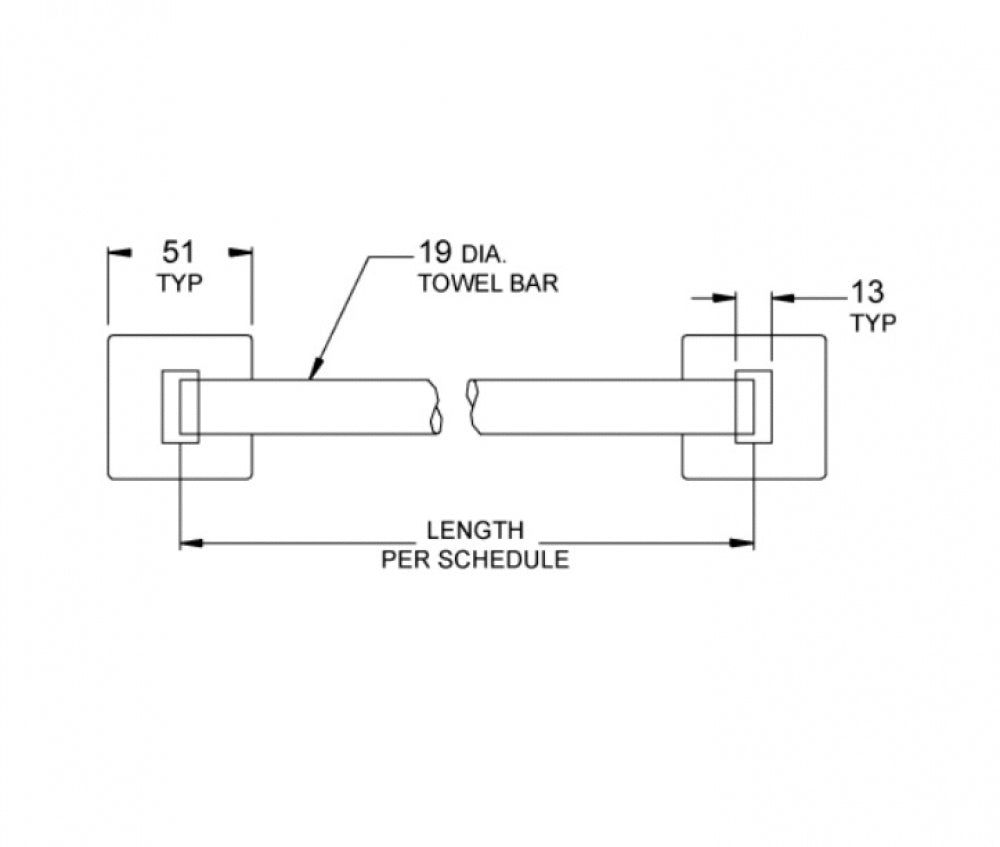 JD MACDONALD 10-7355-18 Towel Rail Bar Round