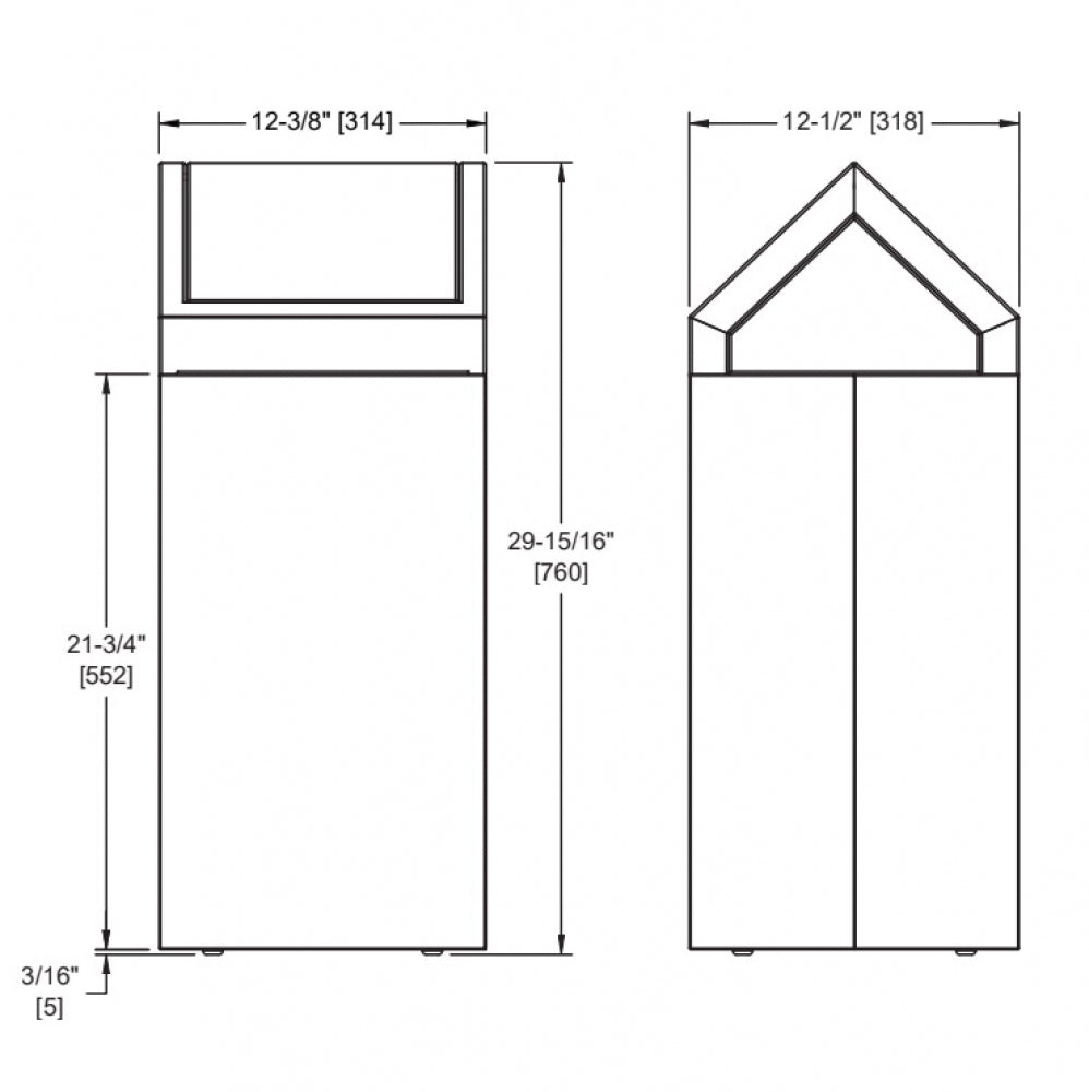 JD MACDONALD 10-0834-T Waste Bin 54L Free Standing