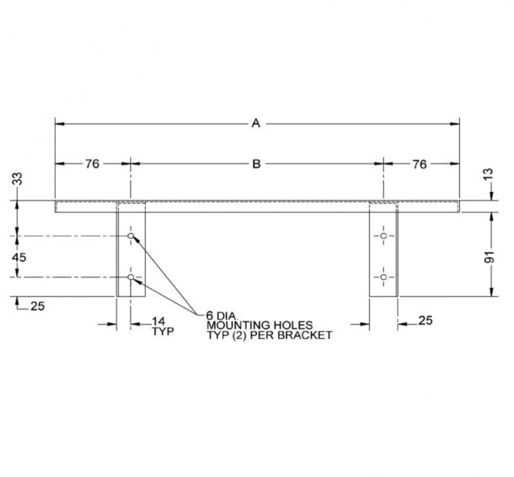 JD MACDONALD 10-0692 Surface Mounted Shelf 200mm Deep