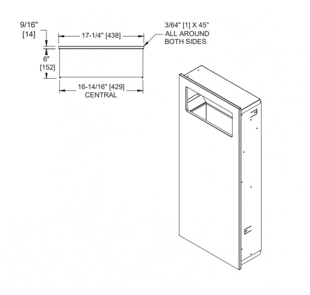 JD MACDONALD Piatto 10-6474-41 Waste Bin Recessed