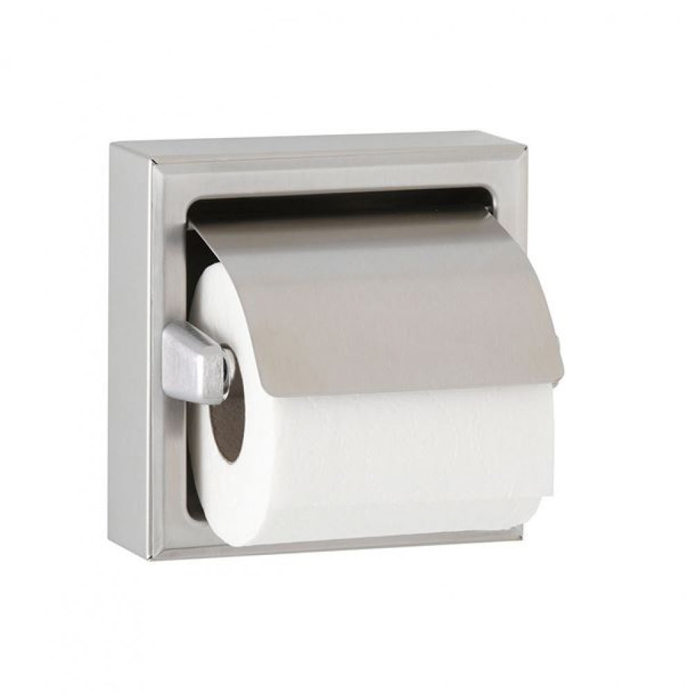 BOBRICK B66997.60 Single Toilet Roll Holder with Hood Theft Resistant