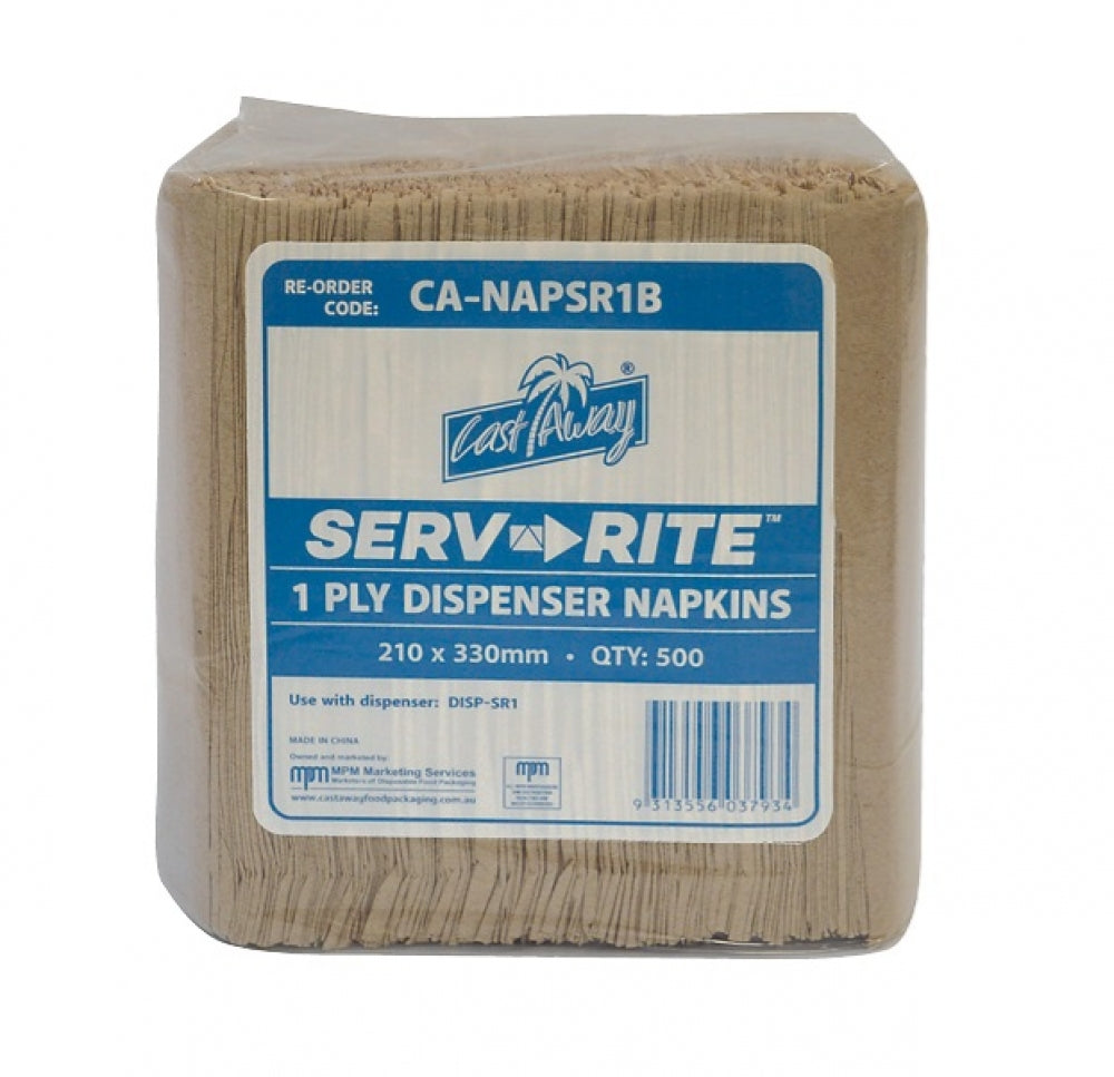 Castaway Serv-Rite CA-NAPSR1B Regular Dispenser Paper Napkins 1 Ply