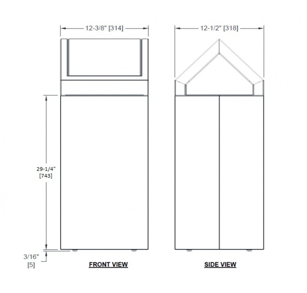 JD MACDONALD 10-0839-T Free Standing Waste Bin 72L