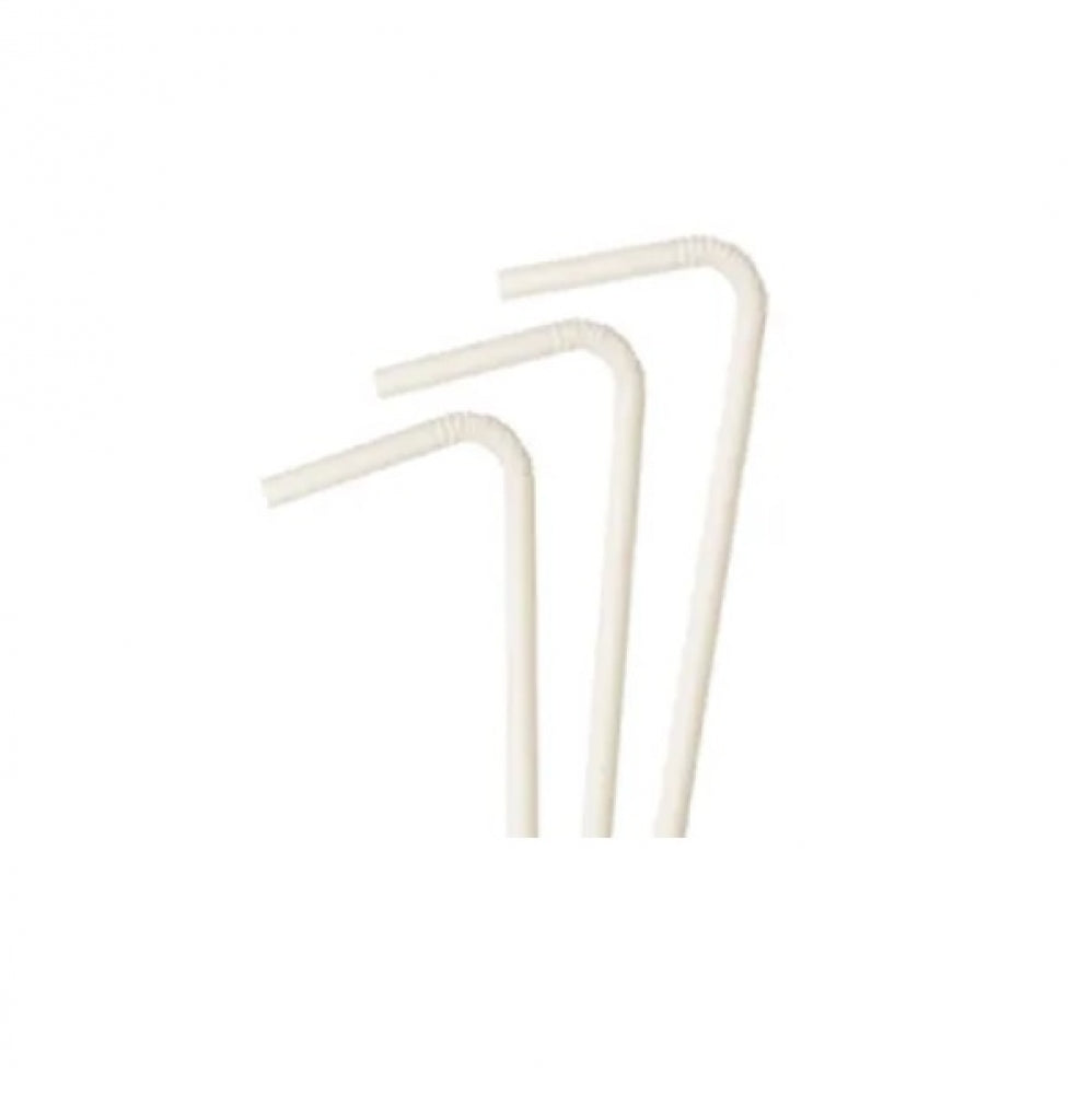 Castaway PSFLEXW Flexi Paper Straws Individually Wrapped