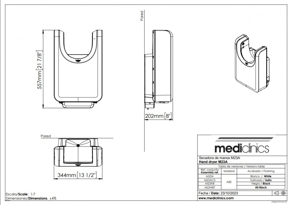 Mediclinics U-Flow Hand Dryer M23