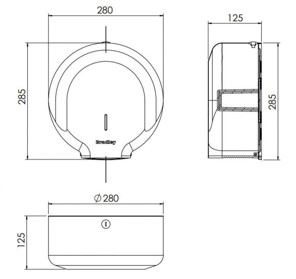 Bradley Elite 5500-33 Jumbo Toilet Roll Dispenser