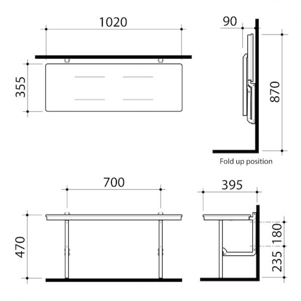 Caroma Care Support 687397W Folding Shower Seat