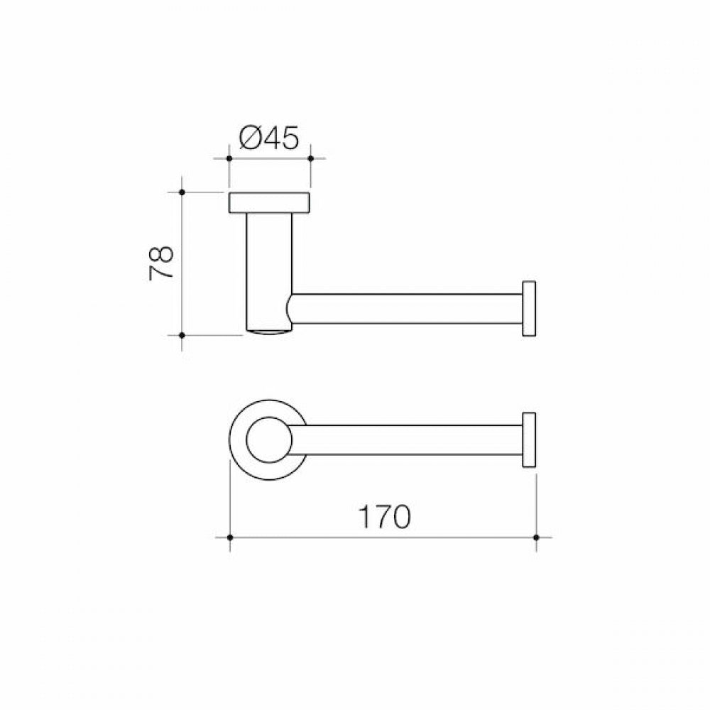 Caroma Cosmo 303128B Metal Toilet Roll Holder Single