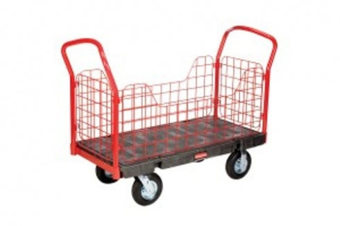 Rubbermaid 4486 Side Panel Platform Truck Large Caged