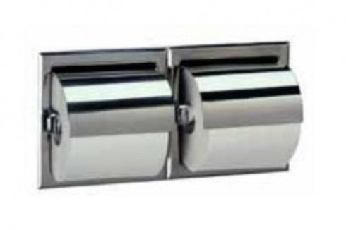 BOBRICK B699 Double Toilet Roll Holder Recessed with Hoods