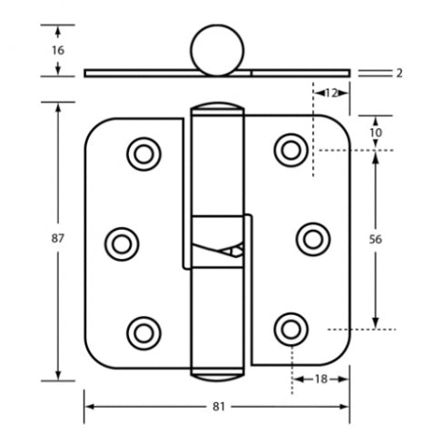 Metlam Hardware ML20 Gravity Hinge Concealed Fix