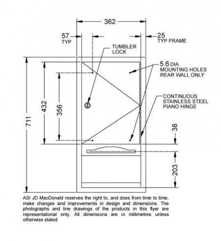 JD MACDONALD Traditional 10-0452 Paper Towel Dispenser Recessed