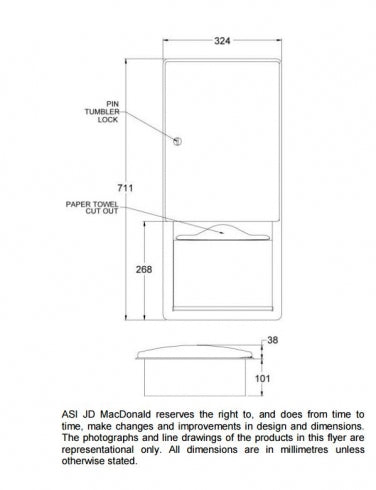 JD MACDONALD Roval 10-20452 Paper Towel Dispenser Recessed