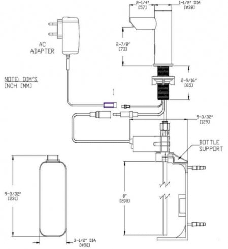 JD MACDONALD EZ Fill 10-0391-3AC Vanity Mounted Automatic Soap Dispenser