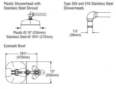 Bradley Halo Combination Drench Shower and EyeWash Station