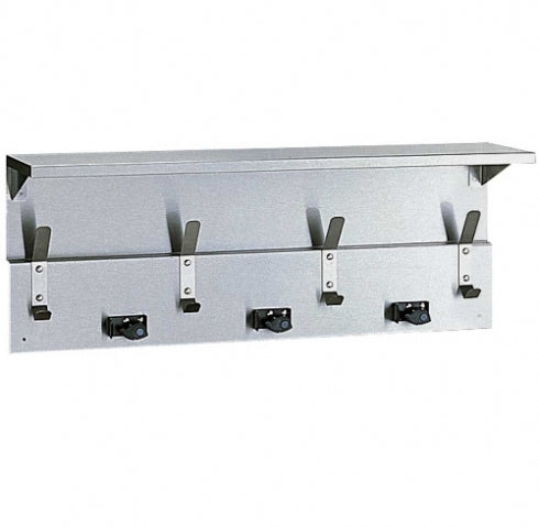 BOBRICK B239x34 Utility Shelf 3 Mop and Broom Holders 4 Hooks