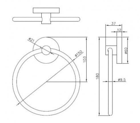 JD MACDONALD Lilla JDM-6810-60Towel Ring Round