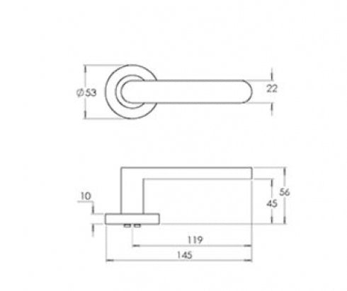 Madinoz Vision 888-9 Leverset Door Handle Round Rose