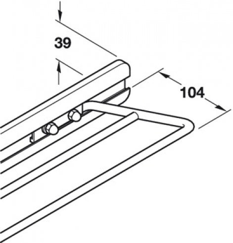Hafele Kessebohmer Towel Rail 2-Arm with Extending Runner