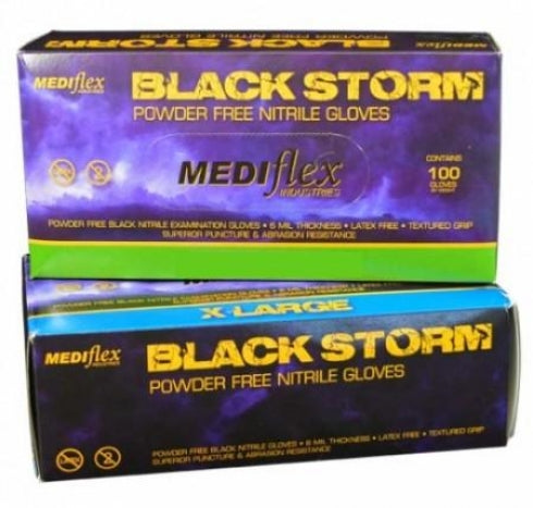 Mediflex Storm Disposable Nitrile Gloves Powder Free Small