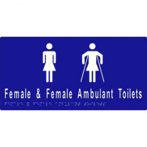 Metlam ML16266A Braille Sign Female and Female Ambulant Toilet Sign