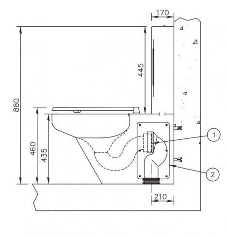 RBA Disabled RBA8847-428 Toilet Suite with Seat Closed Couple P or S Trap