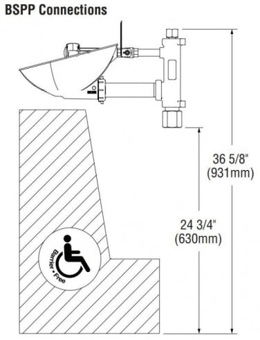 Bradley Halo Emergency Eye and Face Wash Fixture
