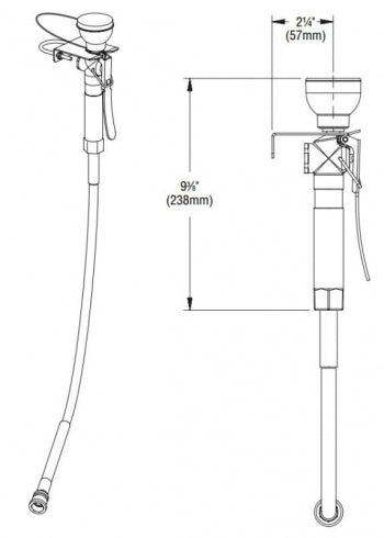 Bradley Emergency Laboratory Spray Eyewash Hand-Held Wall Mounted