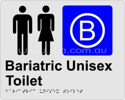 RBA Stainless Braille Sign RBA4330 Bariatric Unisex Toilet