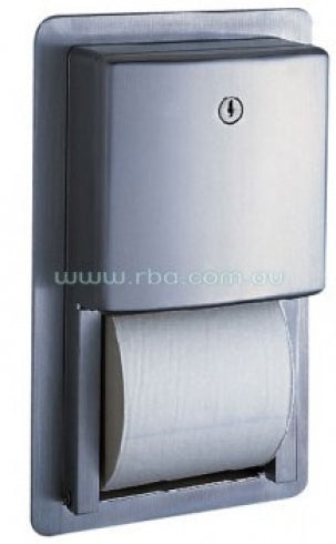 BOBRICK Contura B4388 Double Toilet Roll Dispenser Recessed