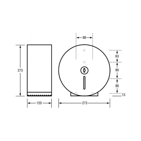 Metlam ML841 Jumbo Toilet Roll Dispenser Lockable