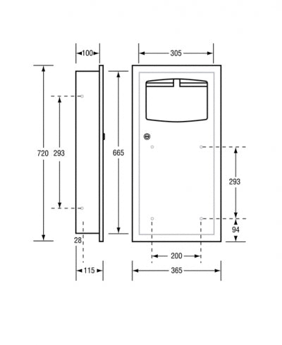 Metlam ML710 Waste Receptacle Surface Mounted 9L