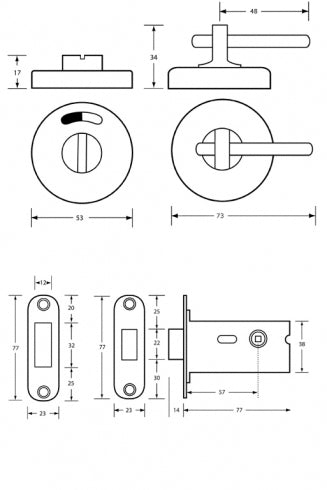 Metlam Hardware 400A-OFF Disabled Morticed Lock and Indicator Set