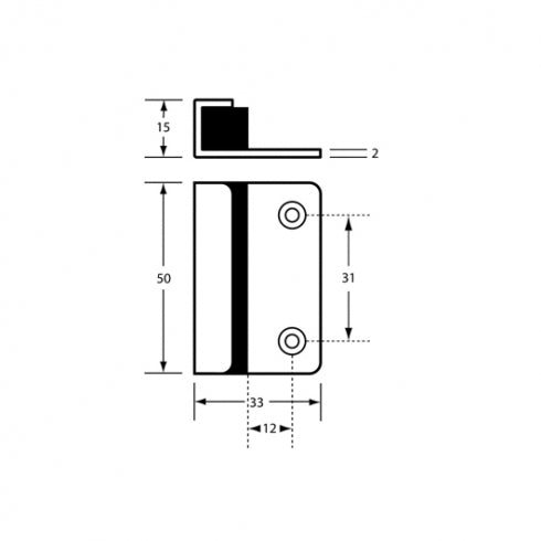 Metlam Hardware 116 Bumper Edge Mounted Screw Fix