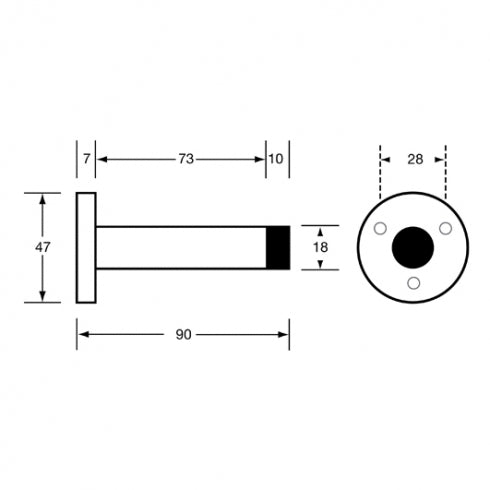 Metlam Hardware 700 Door Bumper and Door Stop