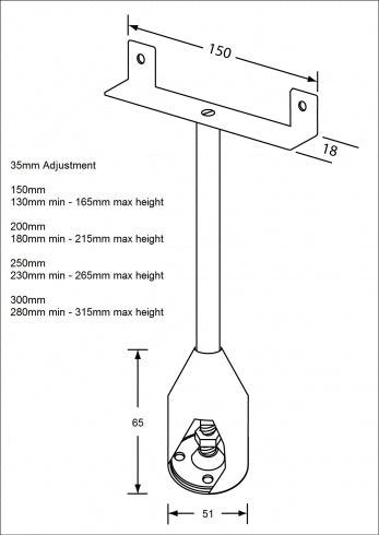 Metlam Partition 111 Pedestal Legs Double Fix Foot Assembly