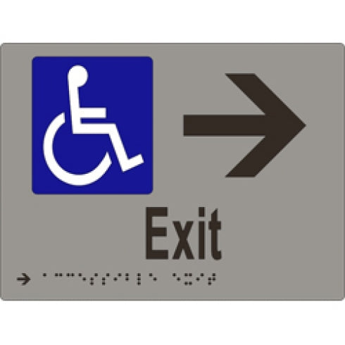 Metlam ML16237 Braille Sign Accessible Exit and Arrow