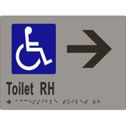Metlam ML16273 Braille Sign Accessible Toilets RH Transfer and Arrow