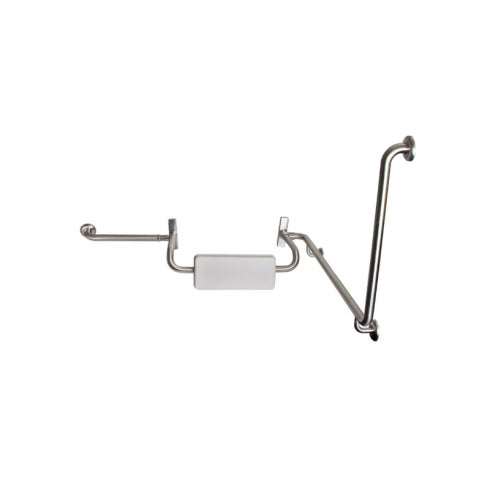 Metlam Disabled Toilet Grab Rail Set with Padded Backrest 90 Degree