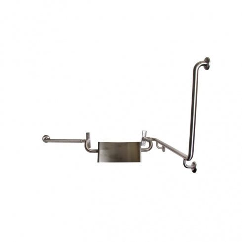 Metlam Disabled Toilet Grab Rail Set with No Pad Backrest 90 Degree