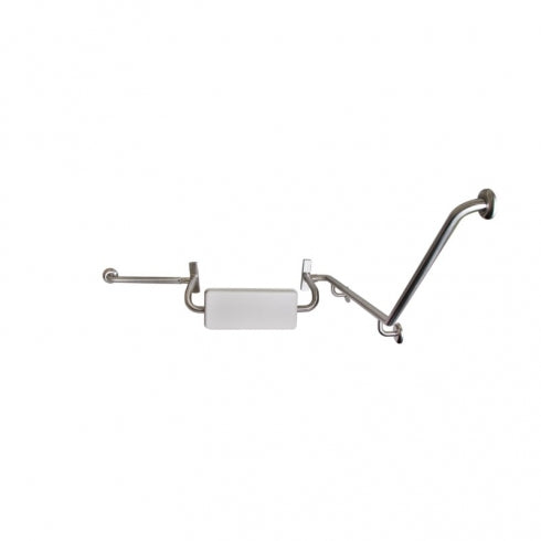 Metlam Disabled Toilet Grab Rail Set with Padded Backrest 40 Degree