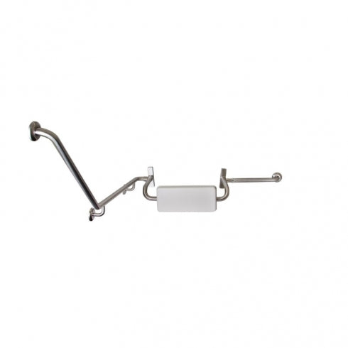 Metlam Disabled Toilet Grab Rail Set with Padded Backrest 40 Degree