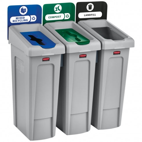 Rubbermaid Slim Jim Recycling Station 2007908 Billboard Green